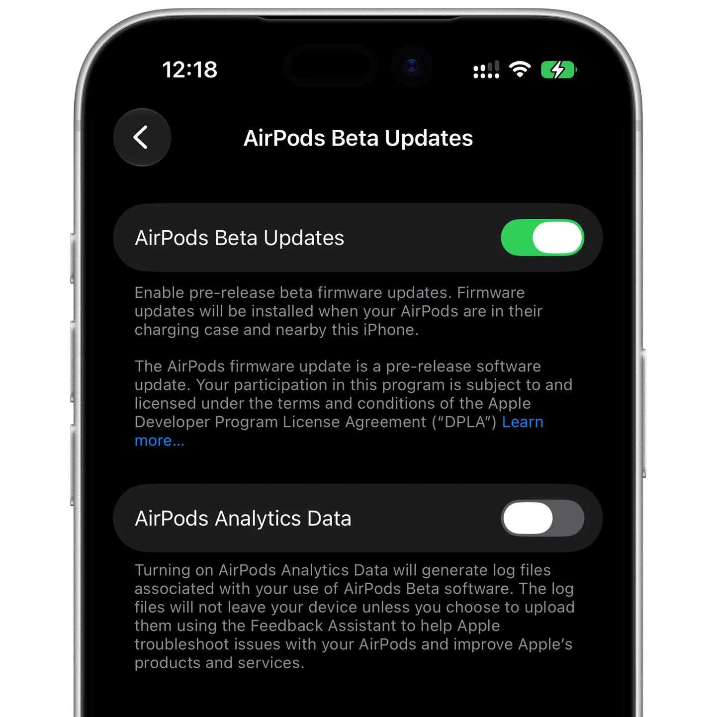AirPods Max 2 beta firmware toggle
