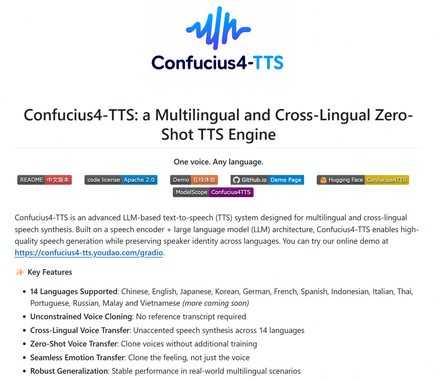 NetEase Open-Sources Confucius4-TTS: 3-Second Voice Cloning Across 14 Languages, Zero Accent