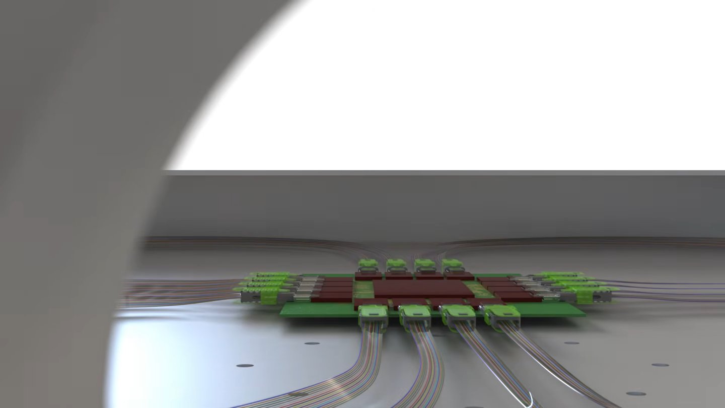 Glass Bridge optical interconnect diagram