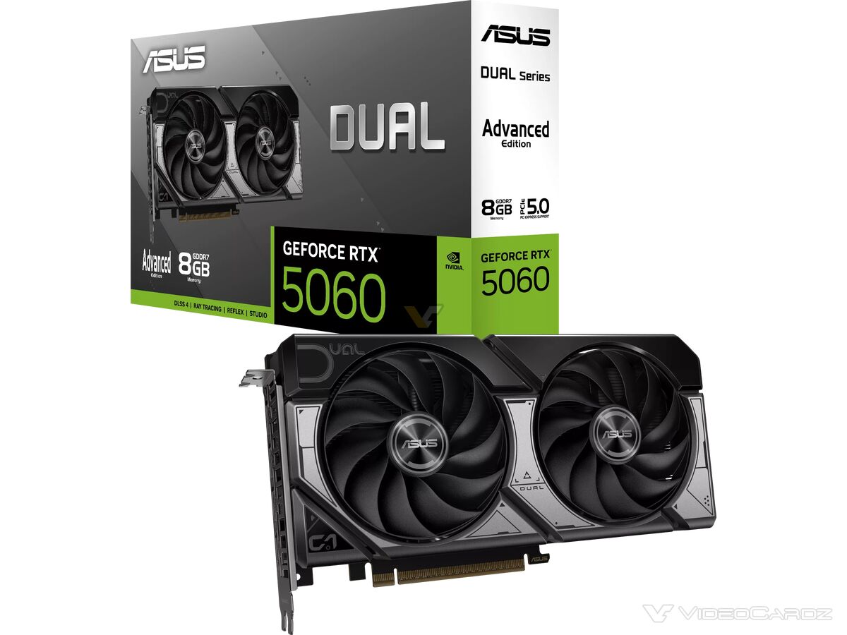 ASUS launches two new RTX 5060 Dual Advanced models with up to 2587MHz boost clock