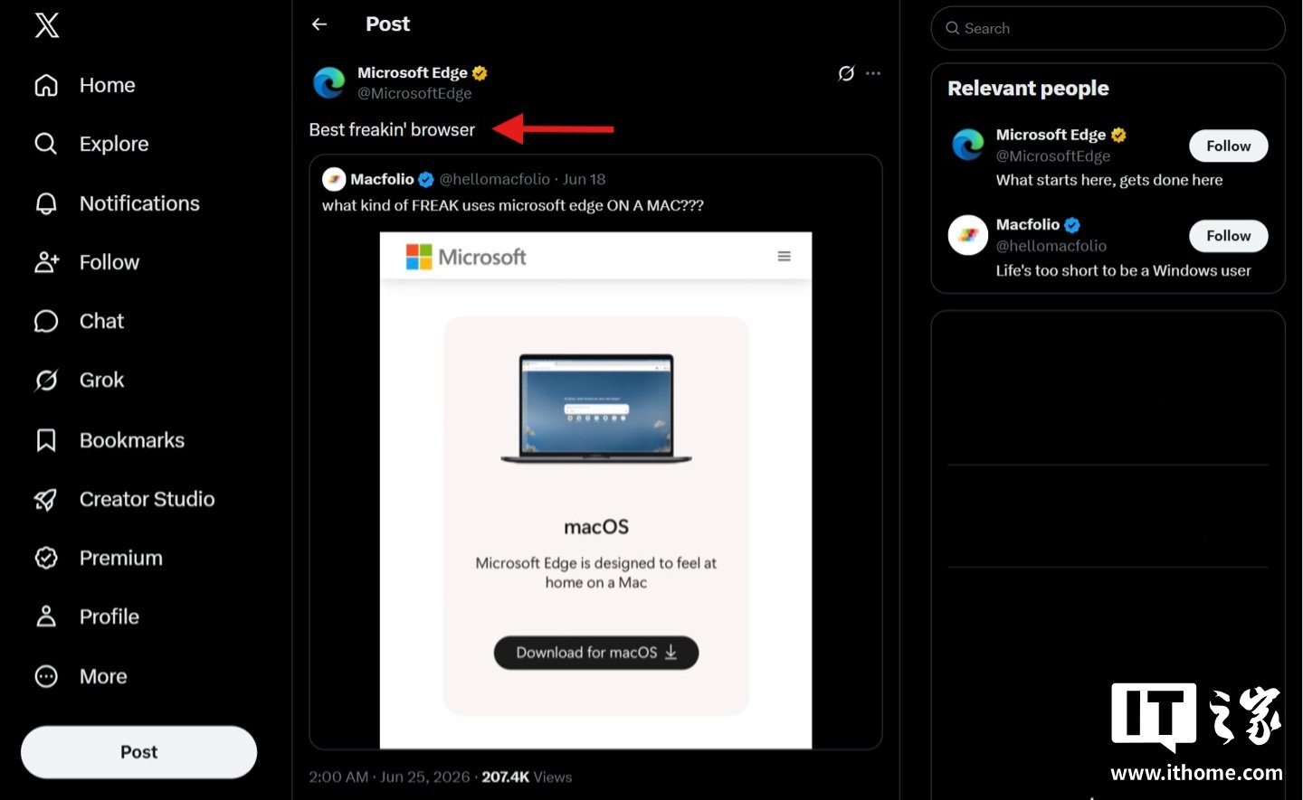 An X post mocking Edge on Mac backfired spectacularly when users flooded in to p — Image 2