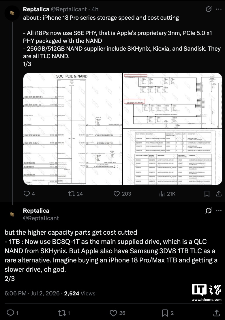 Apple's iPhone 18 Pro uses slower flash memory in its most expensive models